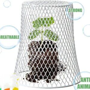 4 Pc WHITE Plant Protection Flowerpot Cloche Basket Cage Plants